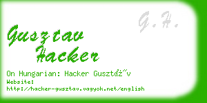 gusztav hacker business card